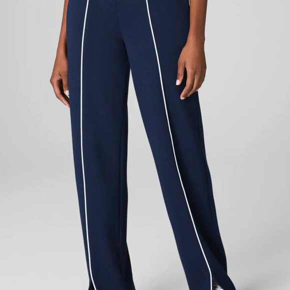 SPANX Pants - SPANX AirEssentials Piqué Straight Leg Pants Timeless Navy Size Large